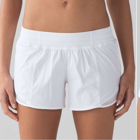 Lululemon White / Barely Beige Hotty Hot Short II (Long 4") - Picture 1 of 16